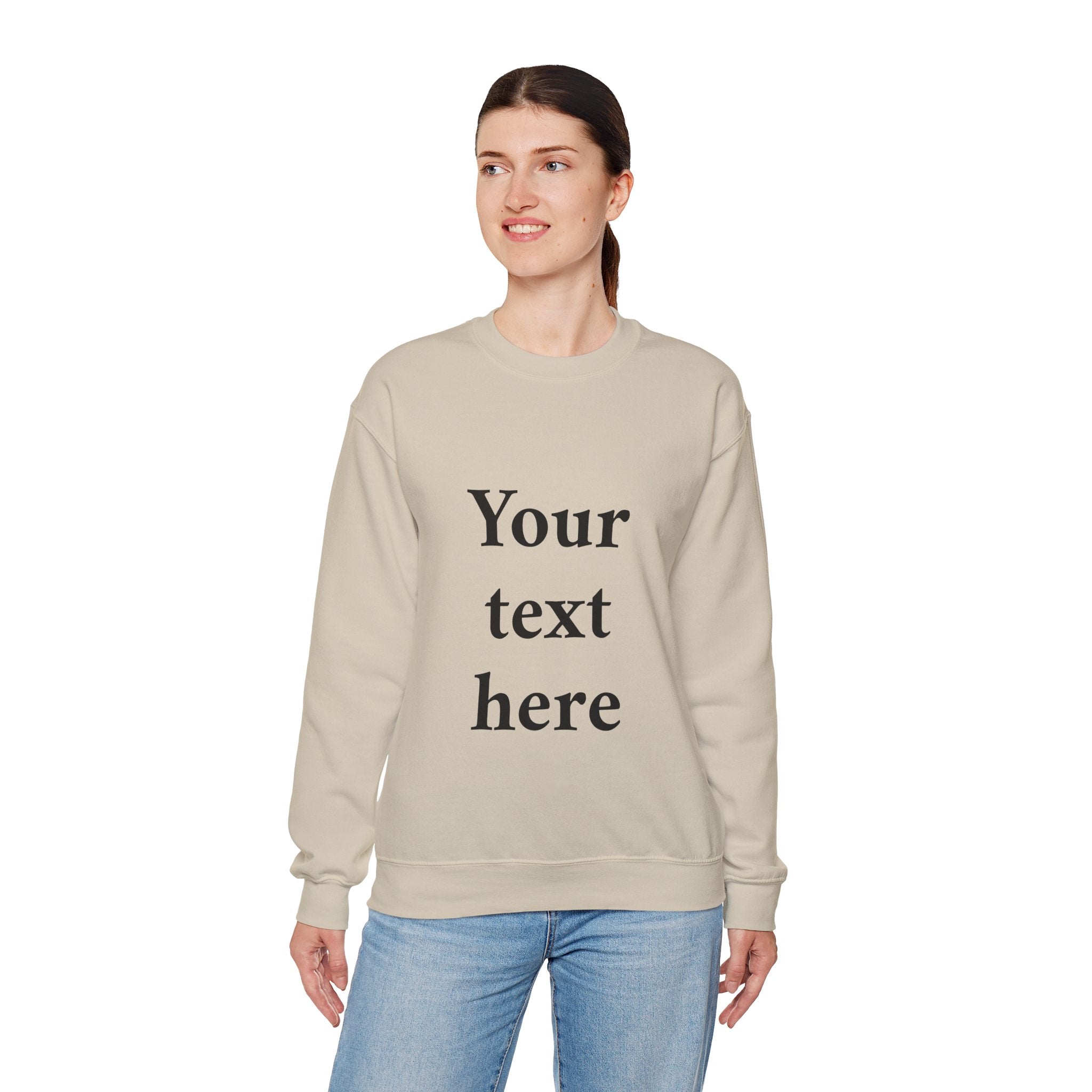Custom Text Crewneck Sweatshirt — Personalized Minimalist Sweatshirt