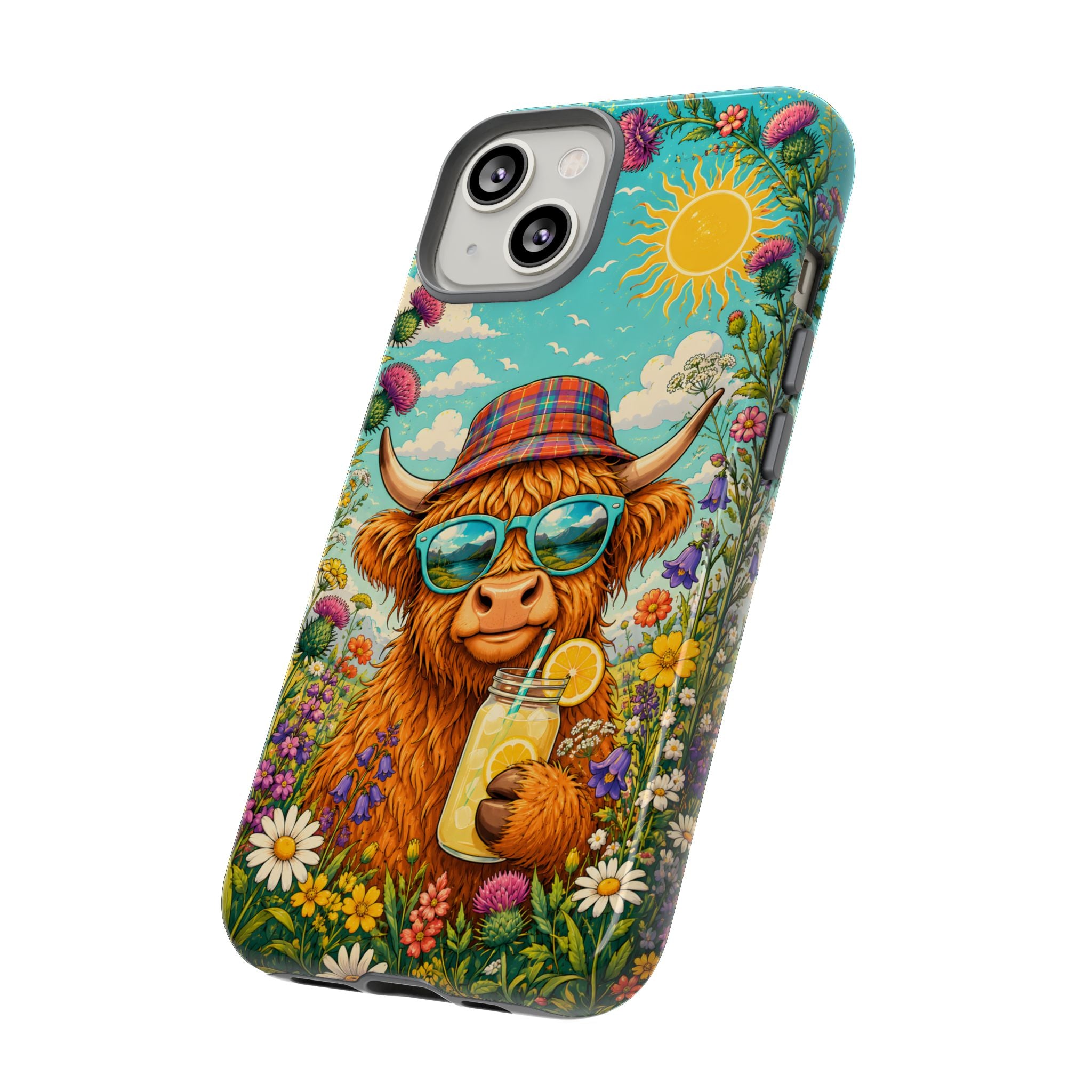 Sunny Highland Cow Phone Case – Scottish Summer Festival Edition