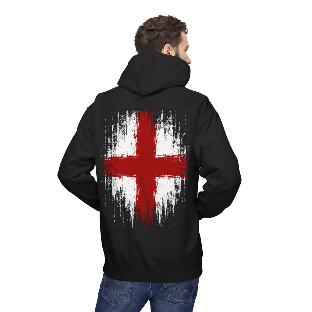 England St. George’s Cross White Hoodie – Distressed Front & Back Print