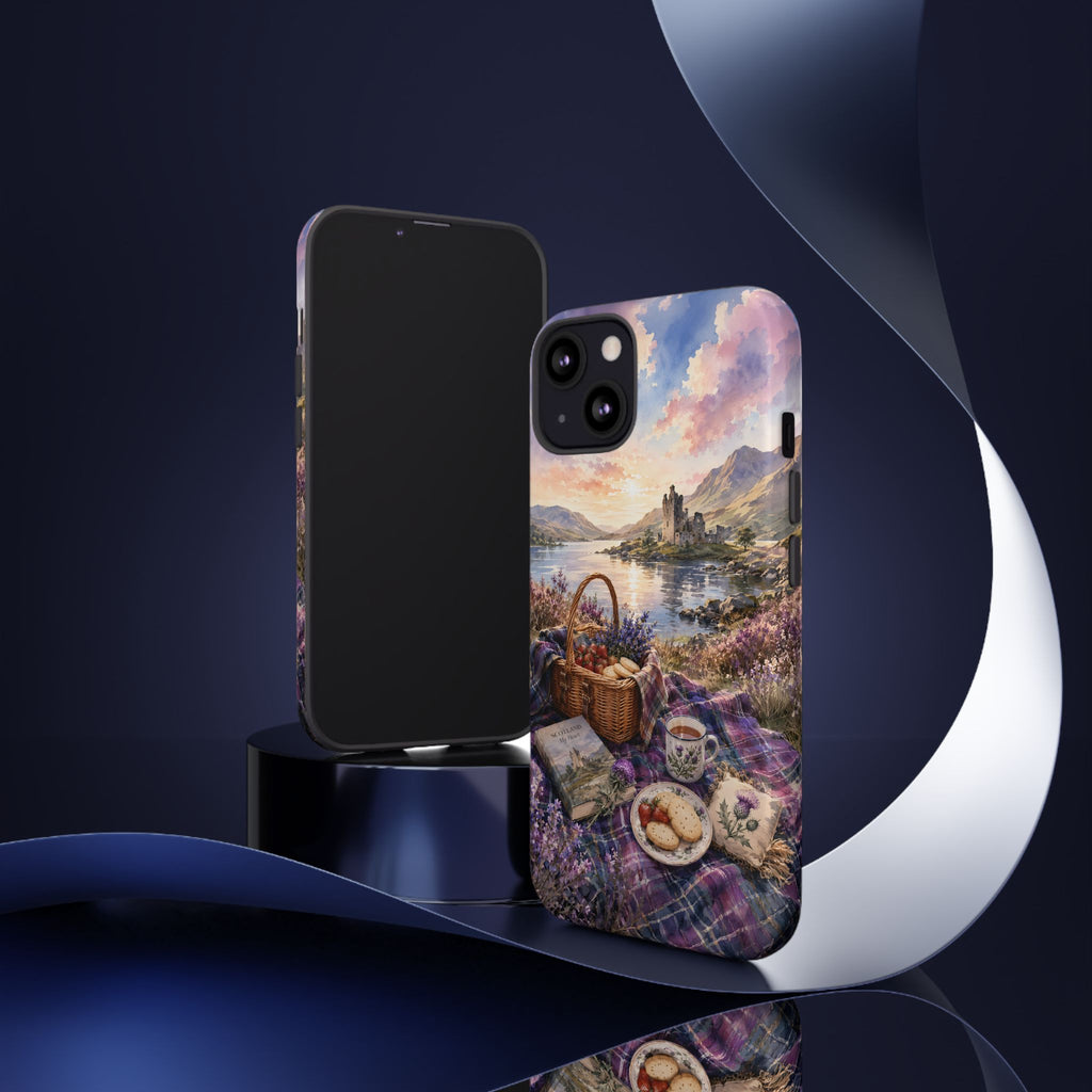 Highland Summer Picnic Phone Case – Scottish Castle & Thistle Art