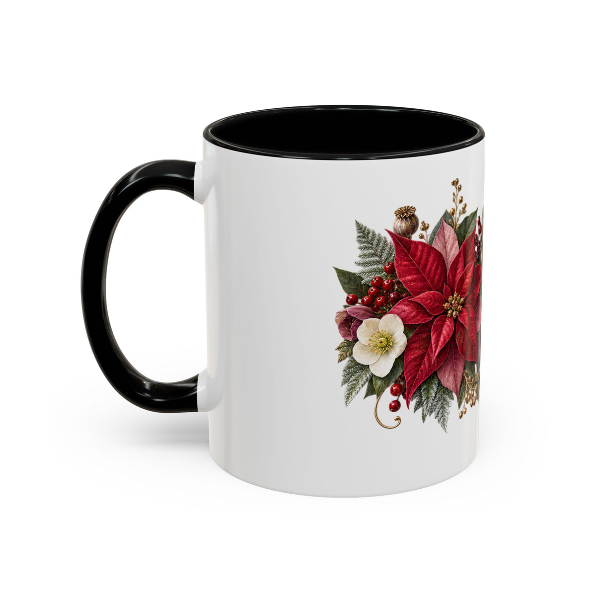 Blooming With Christmas Joy Floral Holiday Coffee Mug