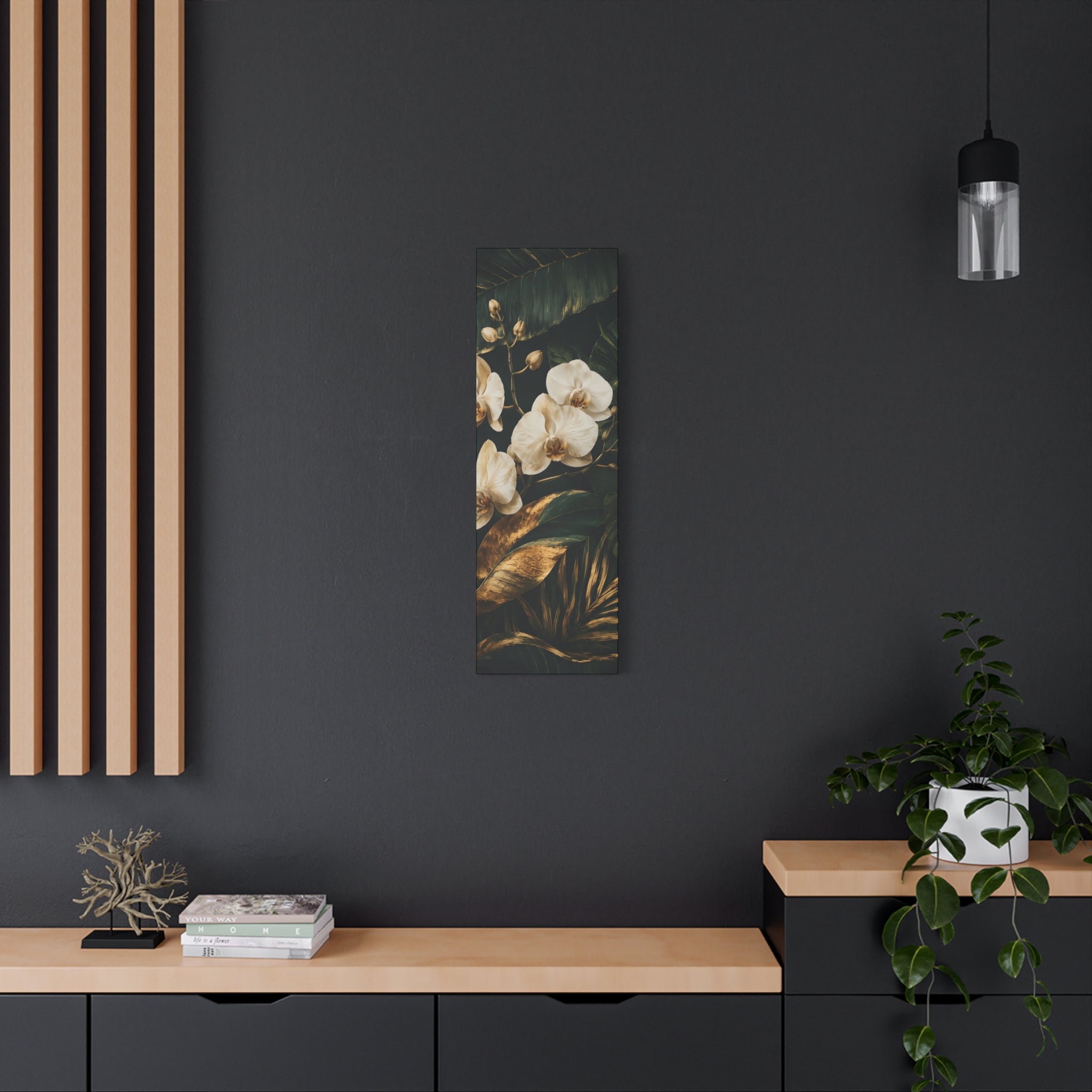 Orchid Botanical Matte Canvas Print — Stretched 1.25"