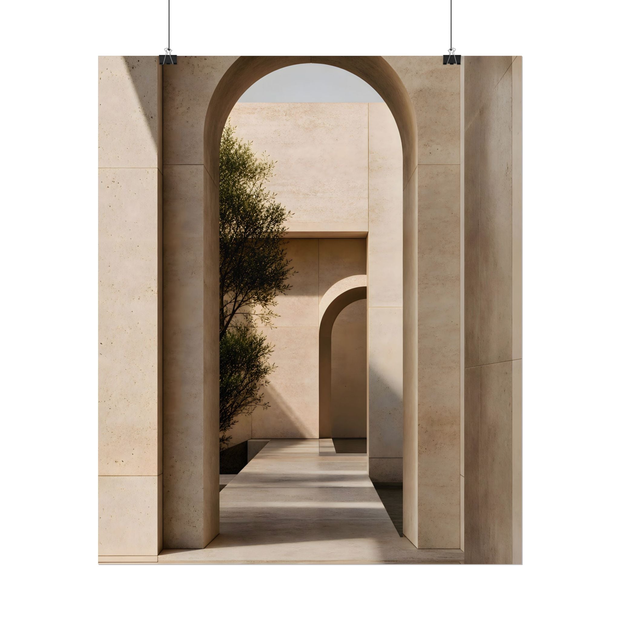 Minimalist Architectural Poster — Neutral Archway Wall Art (Rolled Poster)