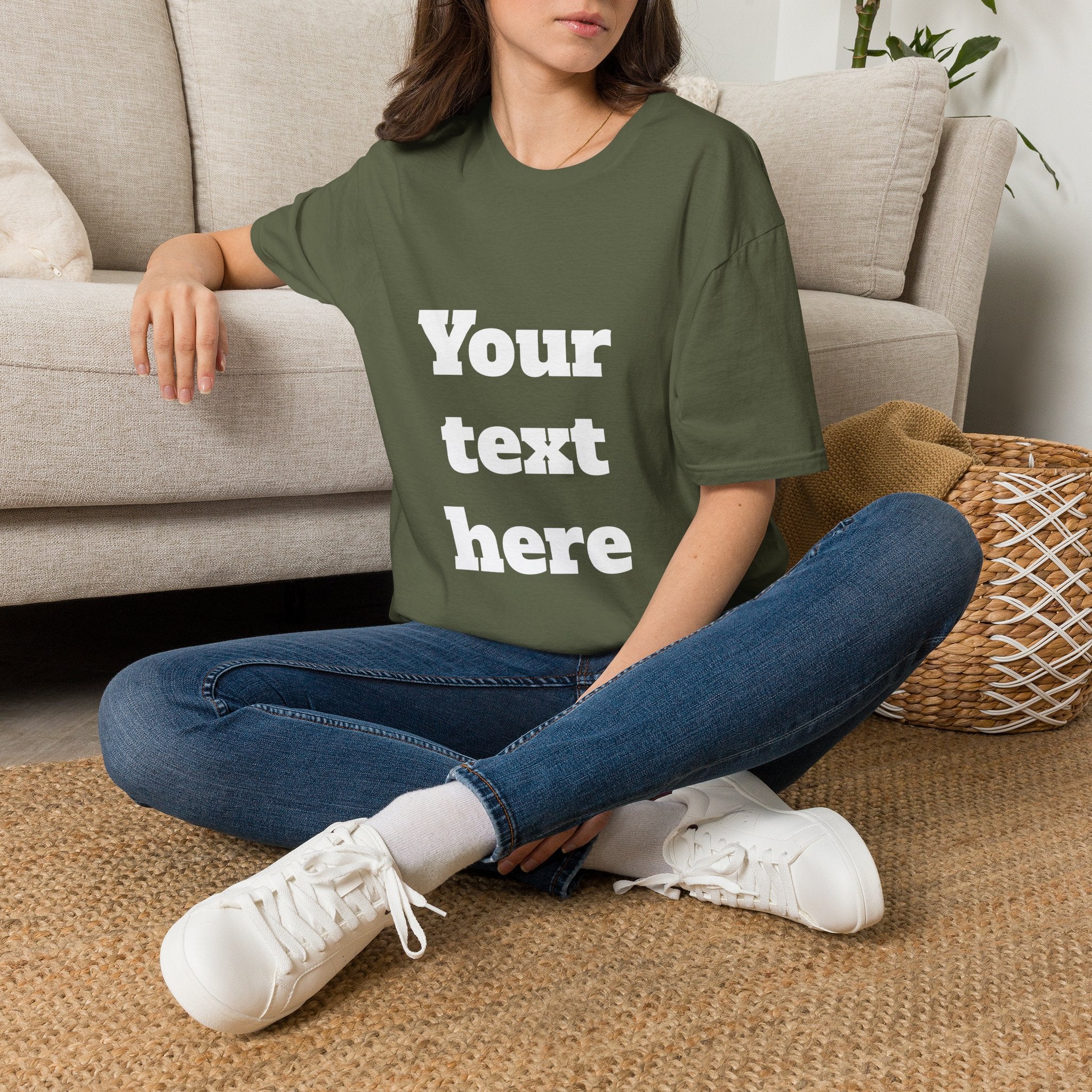 Custom Text T-Shirt — Personalized "Your Text Here" Graphic Tee