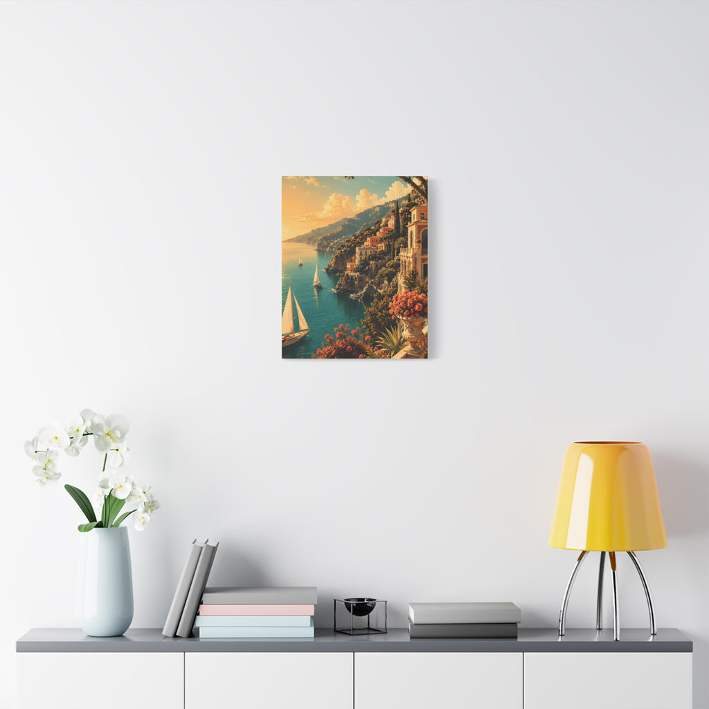 Mediterranean Coastal Sunset Matte Canvas