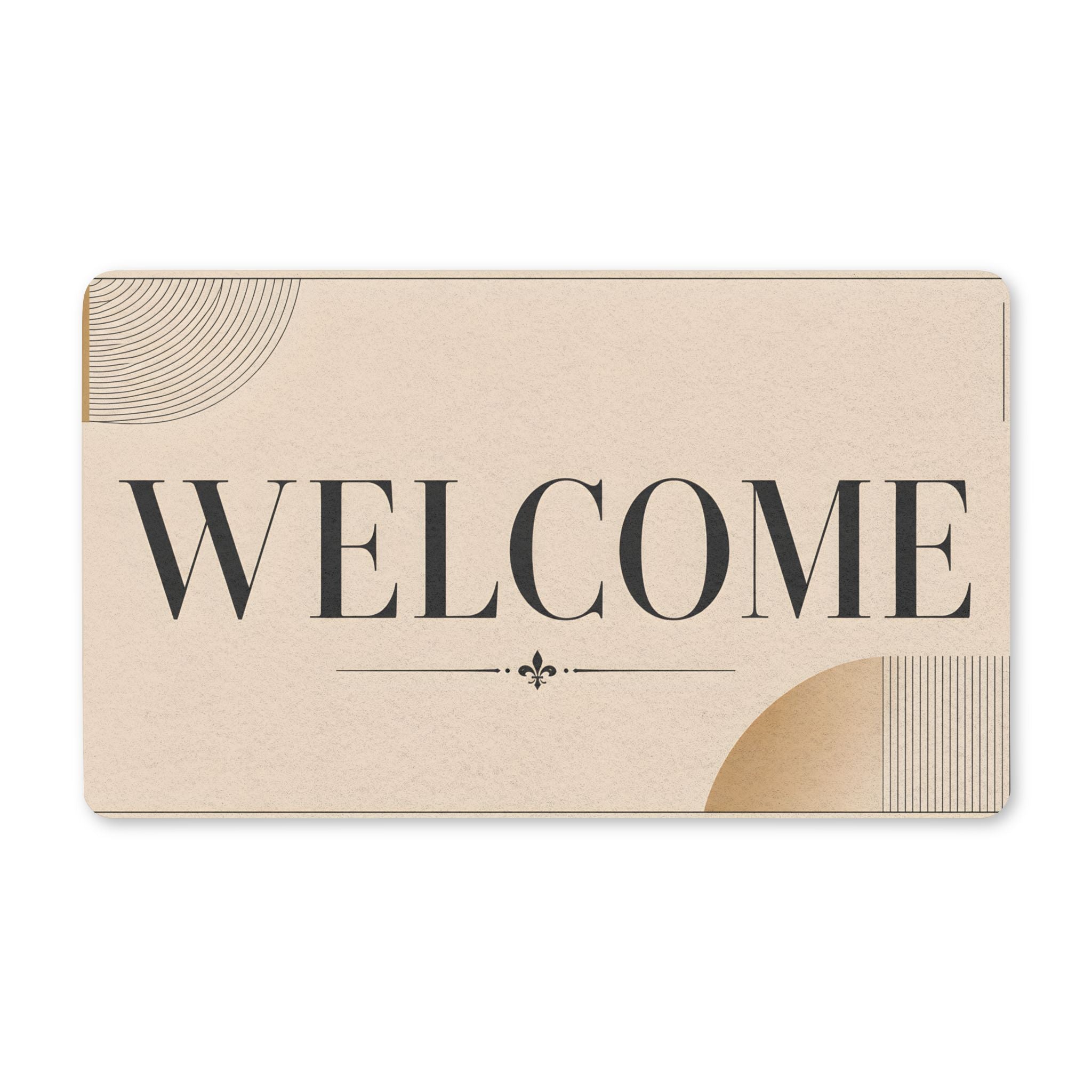 Funny Polyester Doormat — Durable Indoor Outdoor Welcome Mat with Bold Repeating Text Design