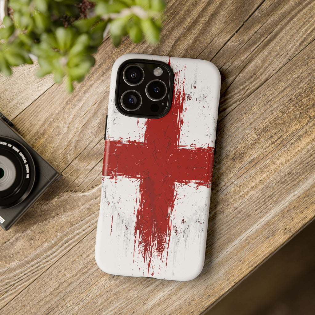 Phone Case - Distressed England St. George's Cross Patriotic Tough Case