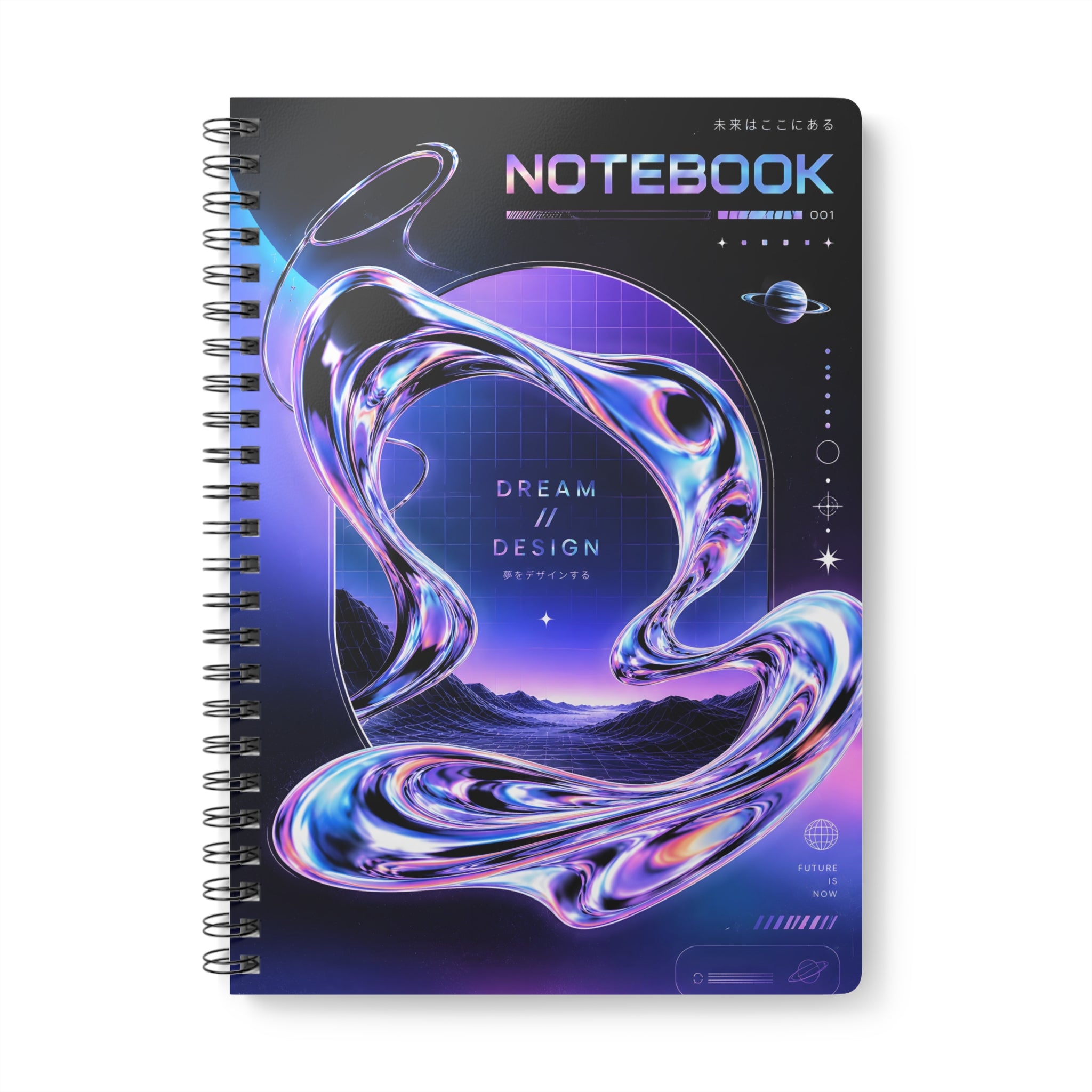 A5 Spiral Notebook — Futuristic Dream Design "NOTEBOOK"