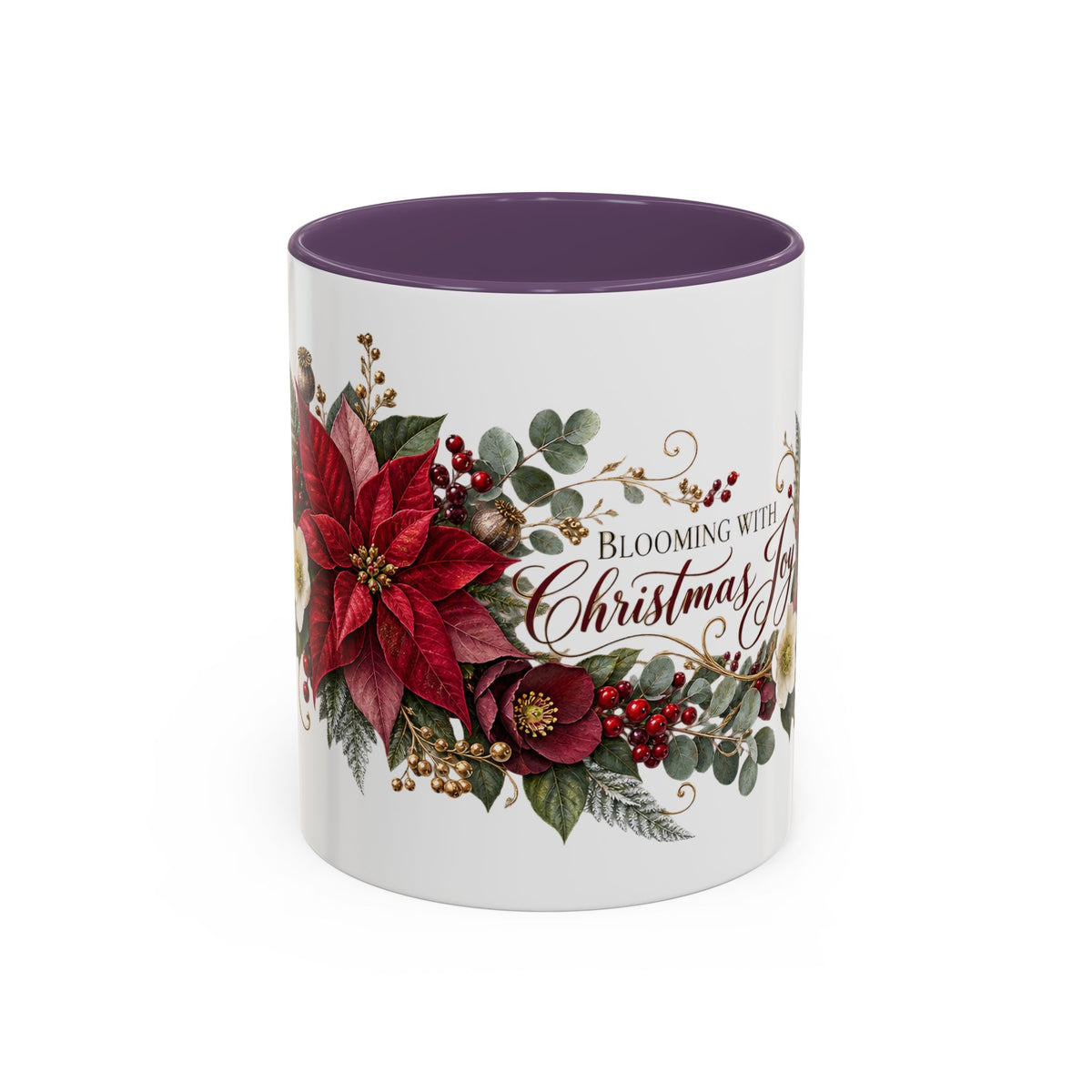 Blooming With Christmas Joy Floral Holiday Coffee Mug