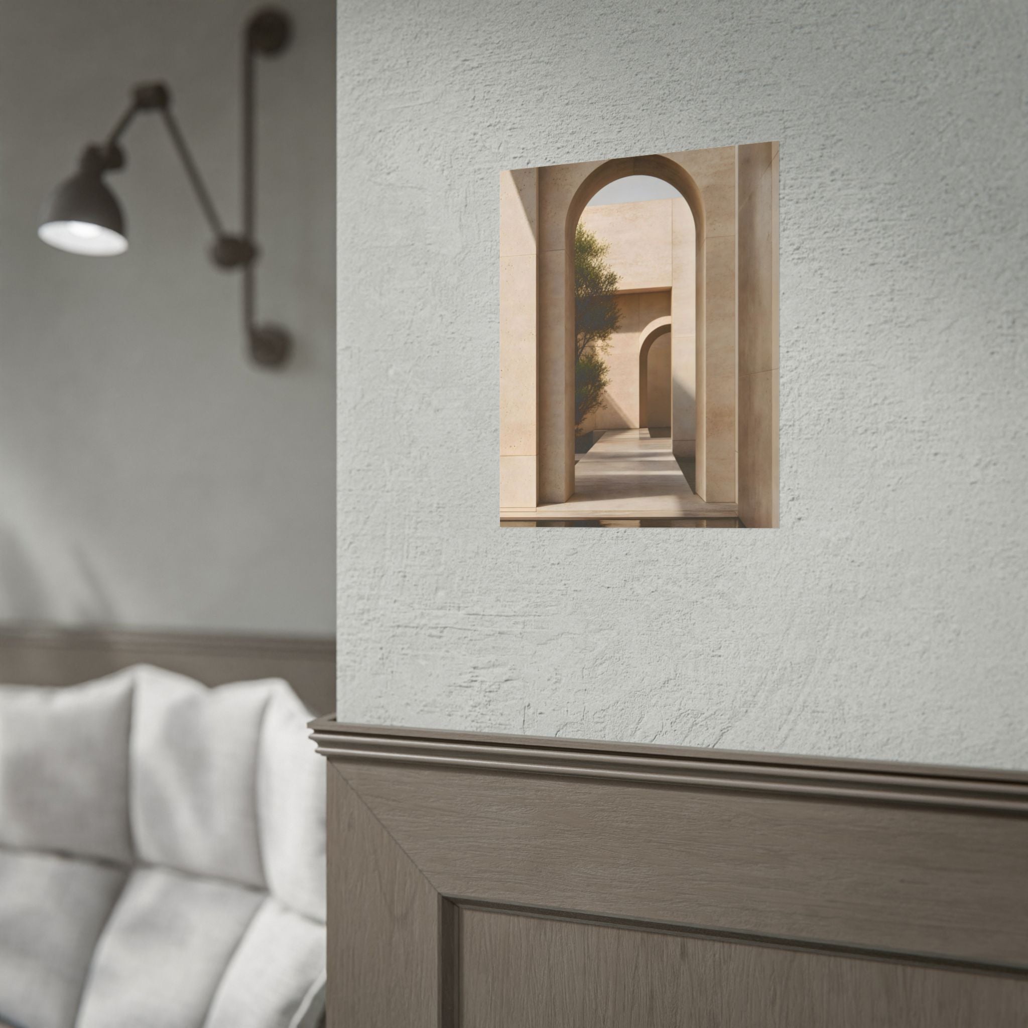 Minimalist Architectural Poster — Neutral Archway Wall Art (Rolled Poster)