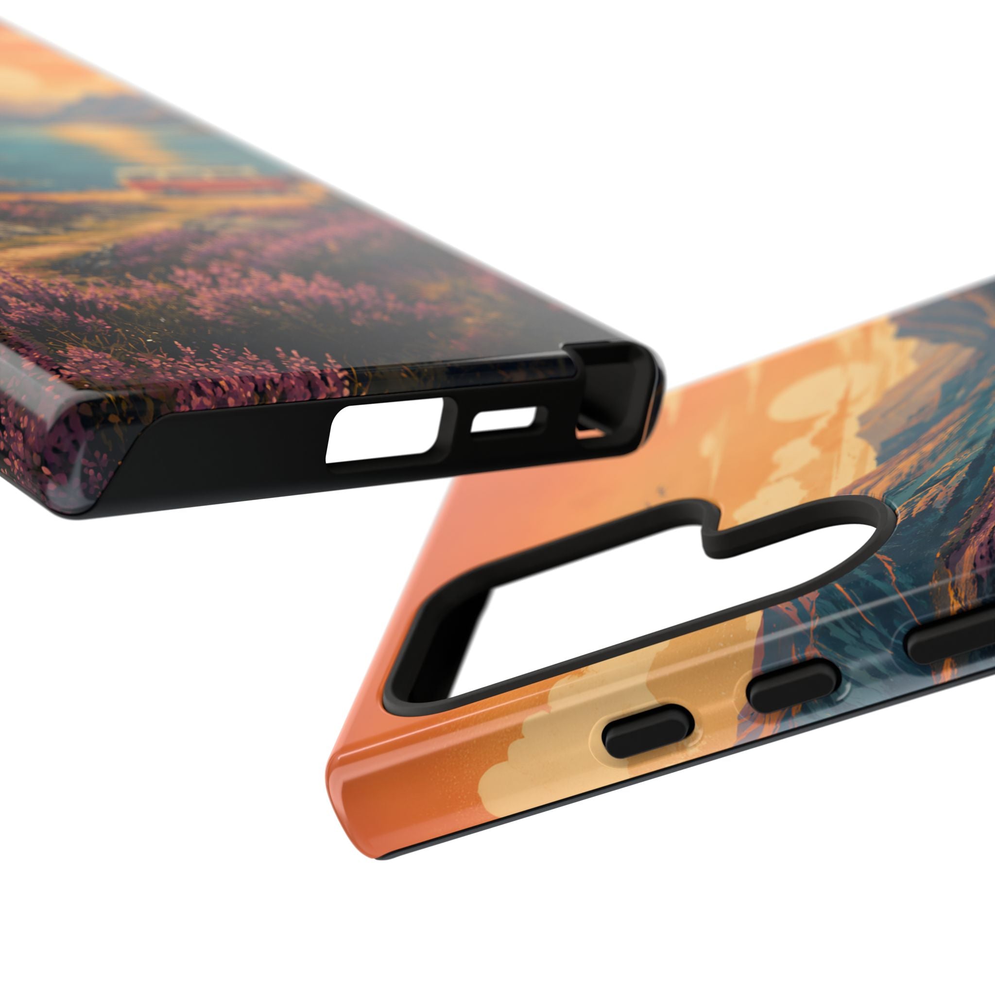 Highland Road Trip Phone Case – Scottish Loch Sunset & Heather Landscape