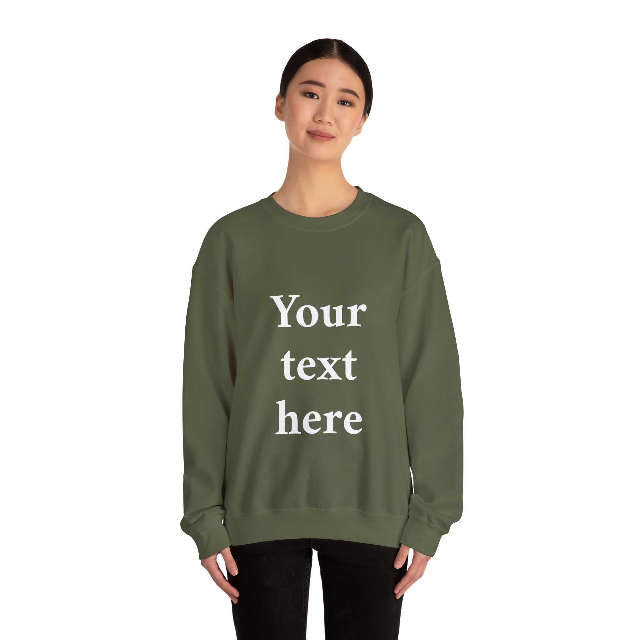 Custom Text Crewneck Sweatshirt — Personalized Minimalist Sweatshirt