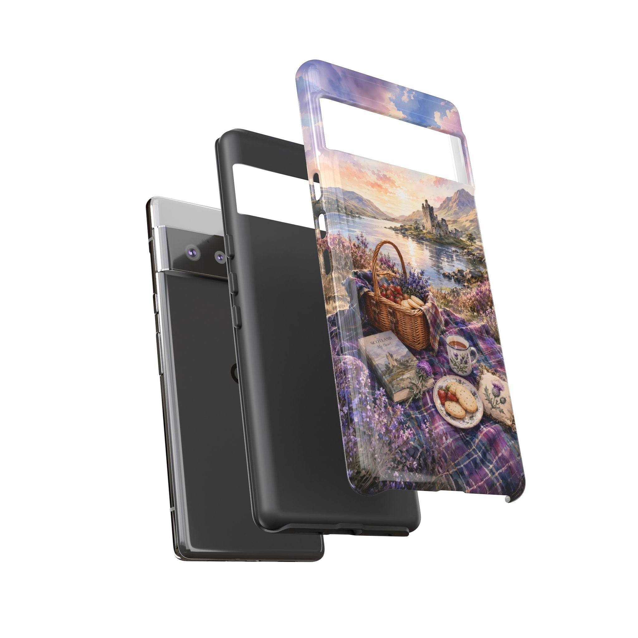 Highland Summer Picnic Phone Case – Scottish Castle & Thistle Art
