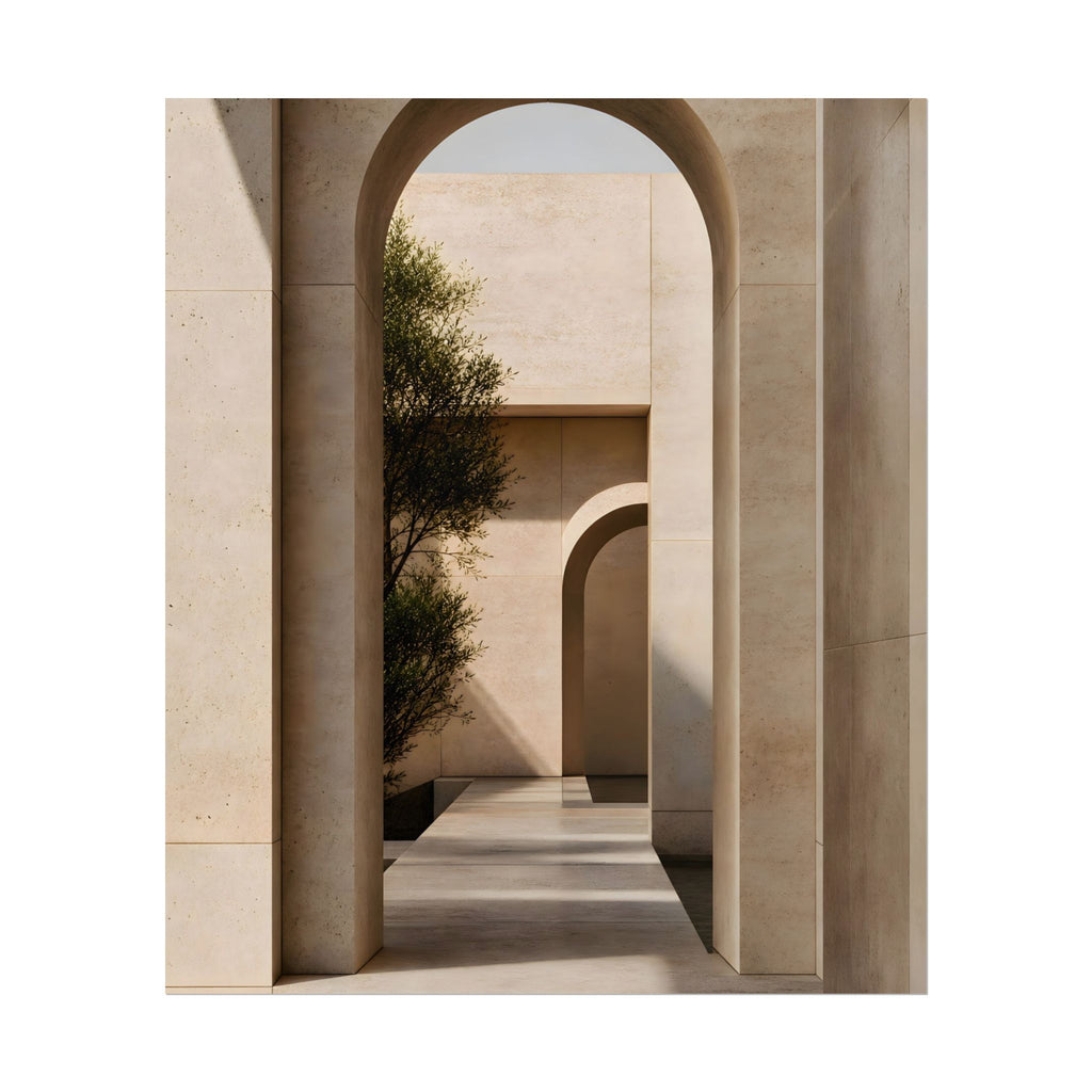 Minimalist Architectural Poster — Neutral Archway Wall Art (Rolled Poster)