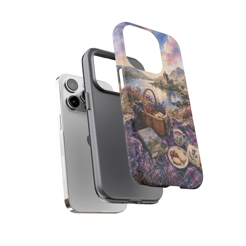 Highland Summer Picnic Phone Case – Scottish Castle & Thistle Art