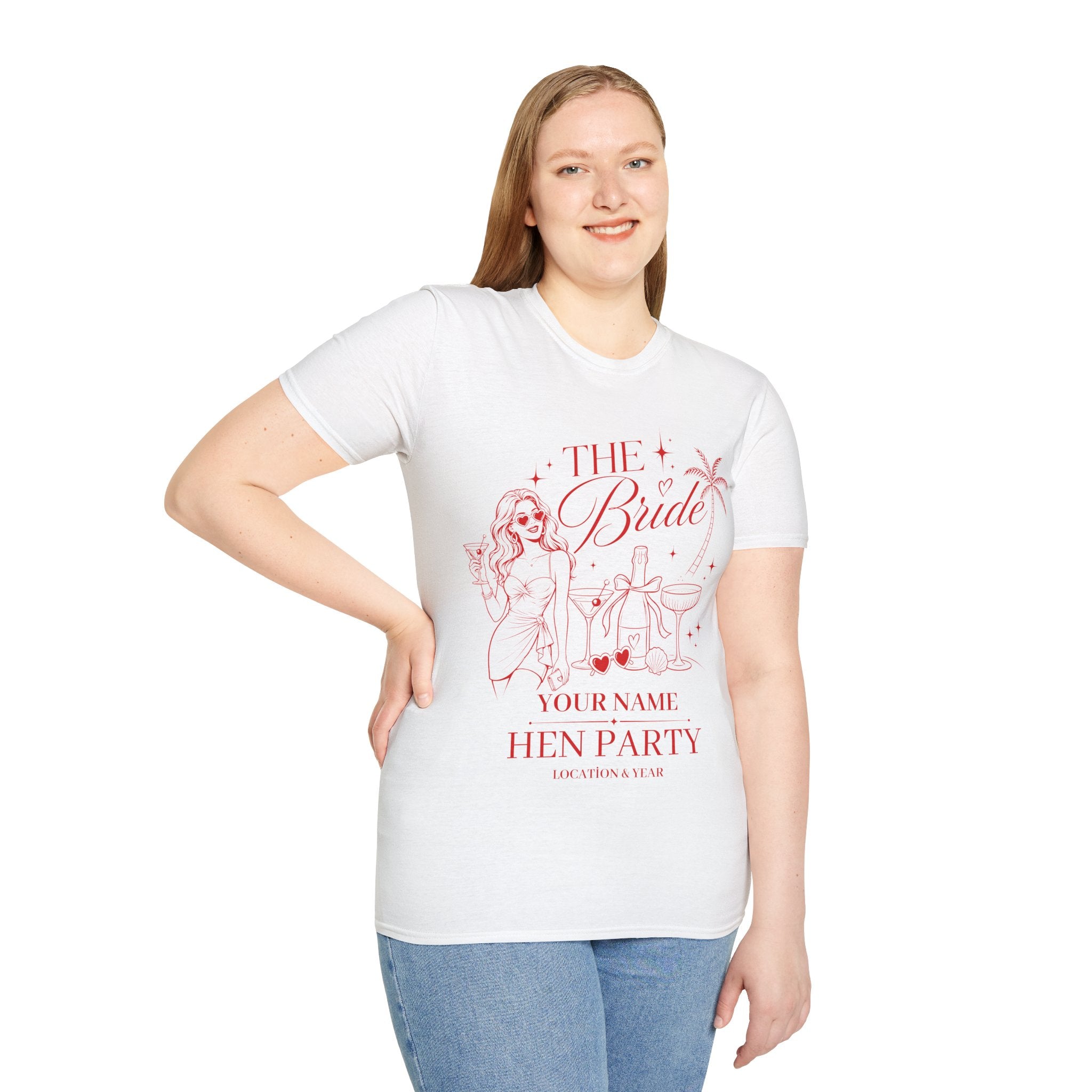 Bride Hen Party T-Shirt — 'The Bride' Bachelorette Tee (Custom Name Option)