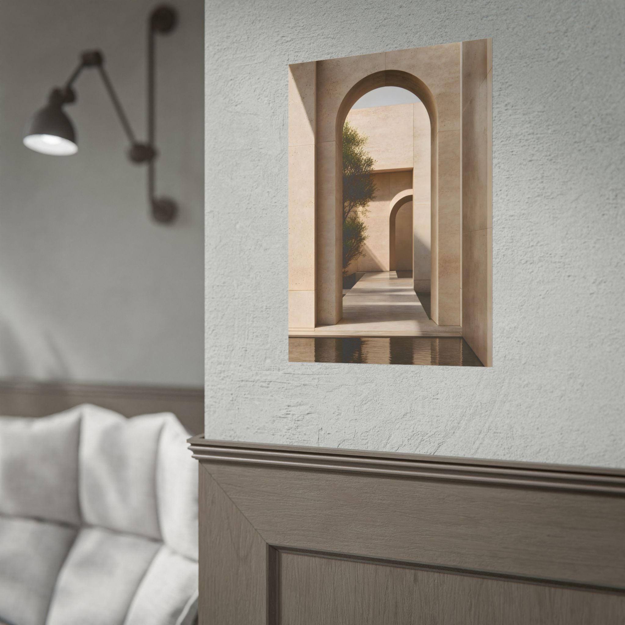 Minimalist Architectural Poster — Neutral Archway Wall Art (Rolled Poster)