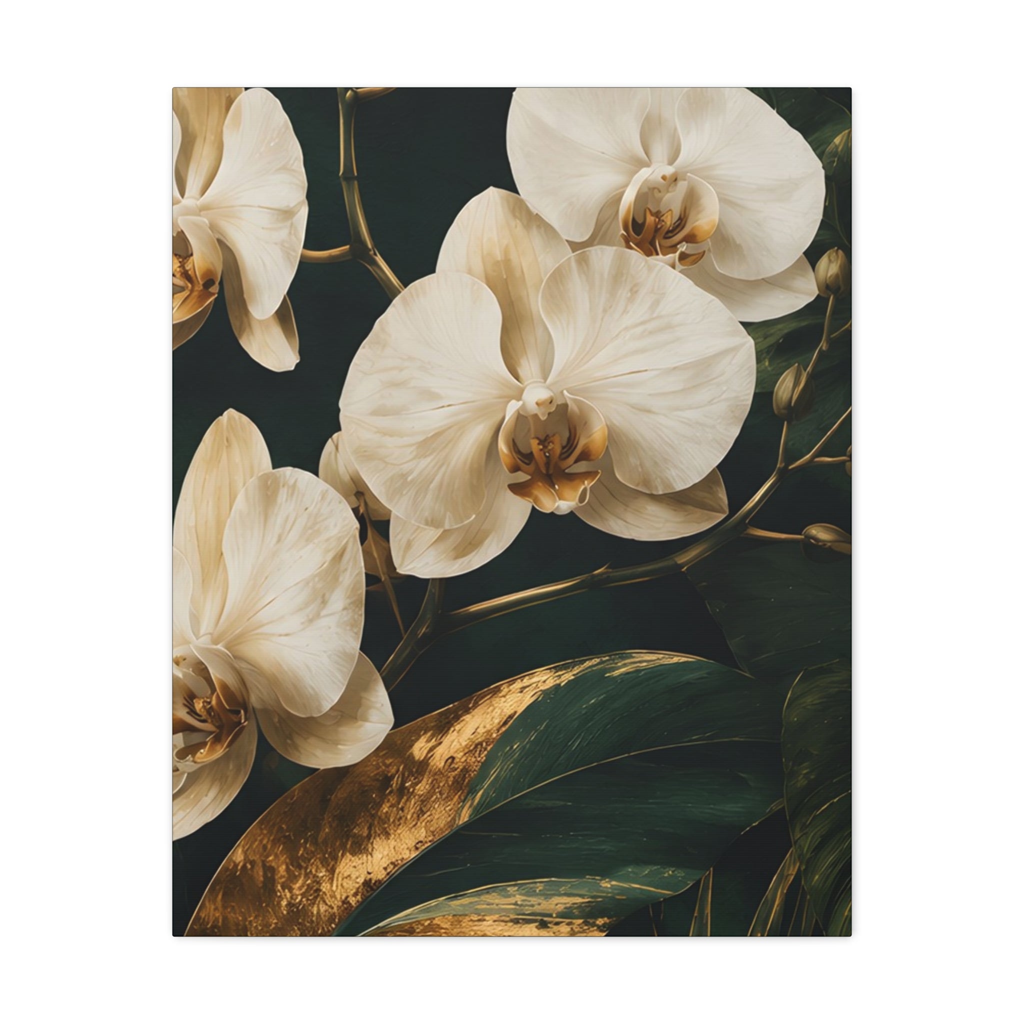 Orchid Botanical Matte Canvas Print — Stretched 1.25"