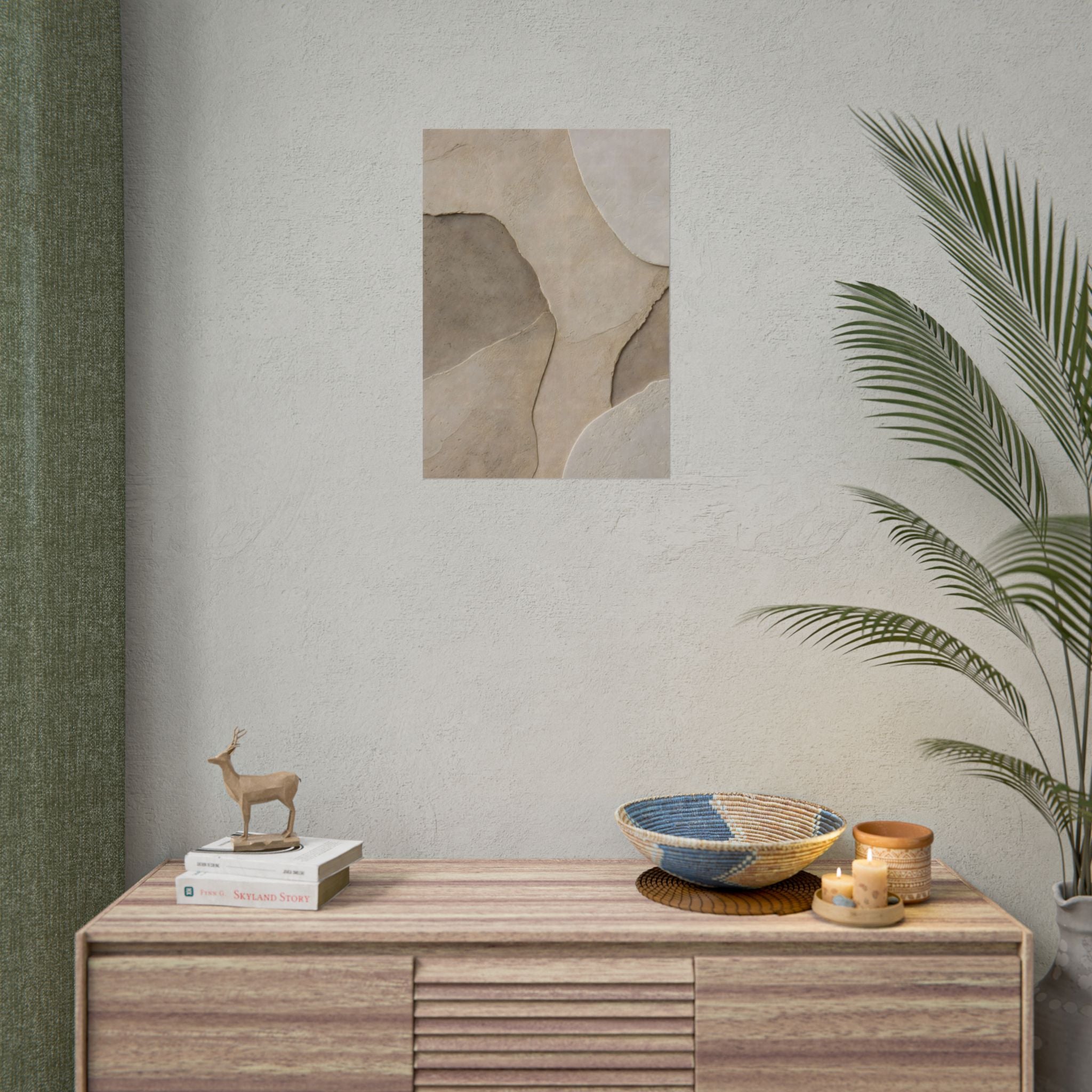 Abstract Neutral Texture Rolled Poster — Earth Tone Minimal Wall Art