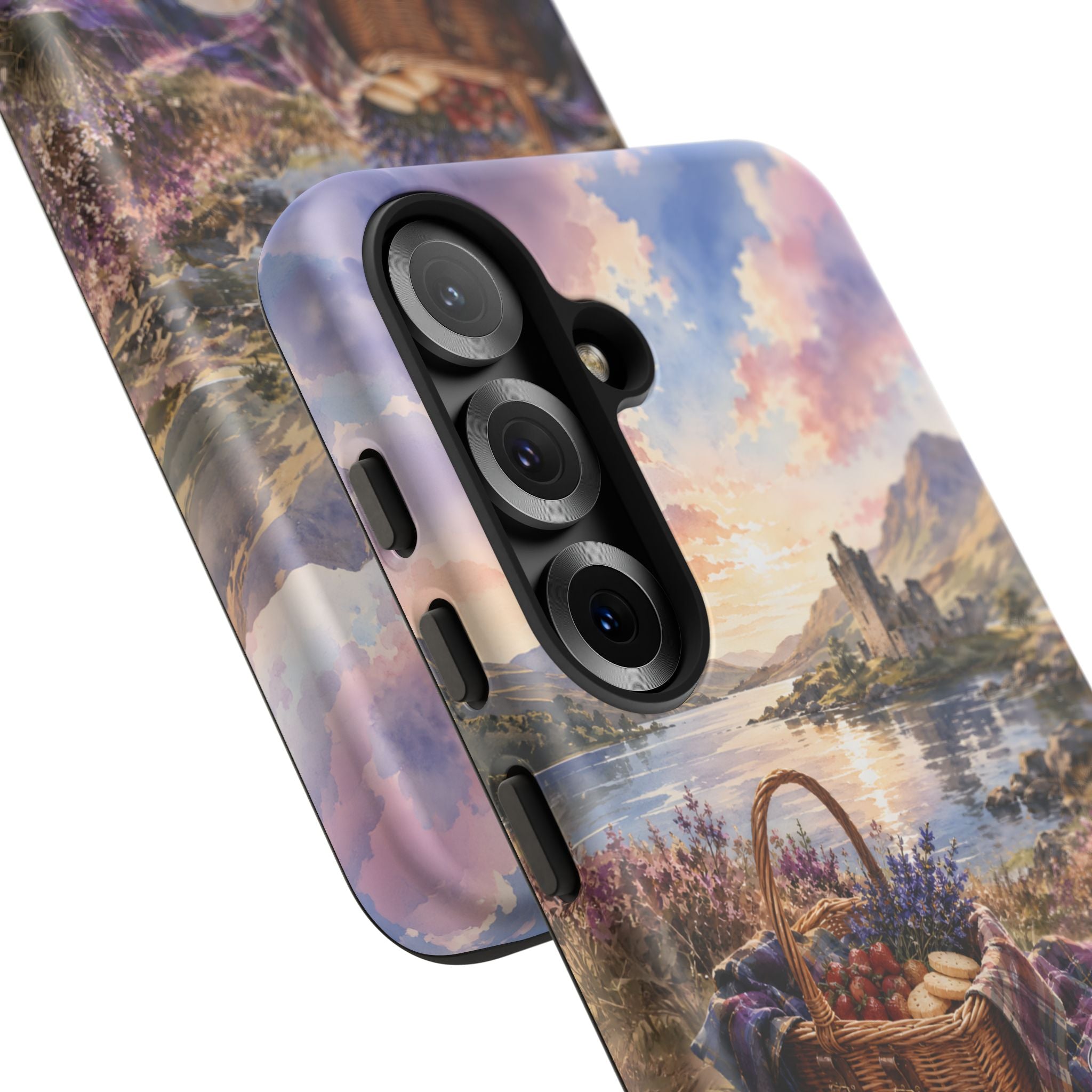 Highland Summer Picnic Phone Case – Scottish Castle & Thistle Art