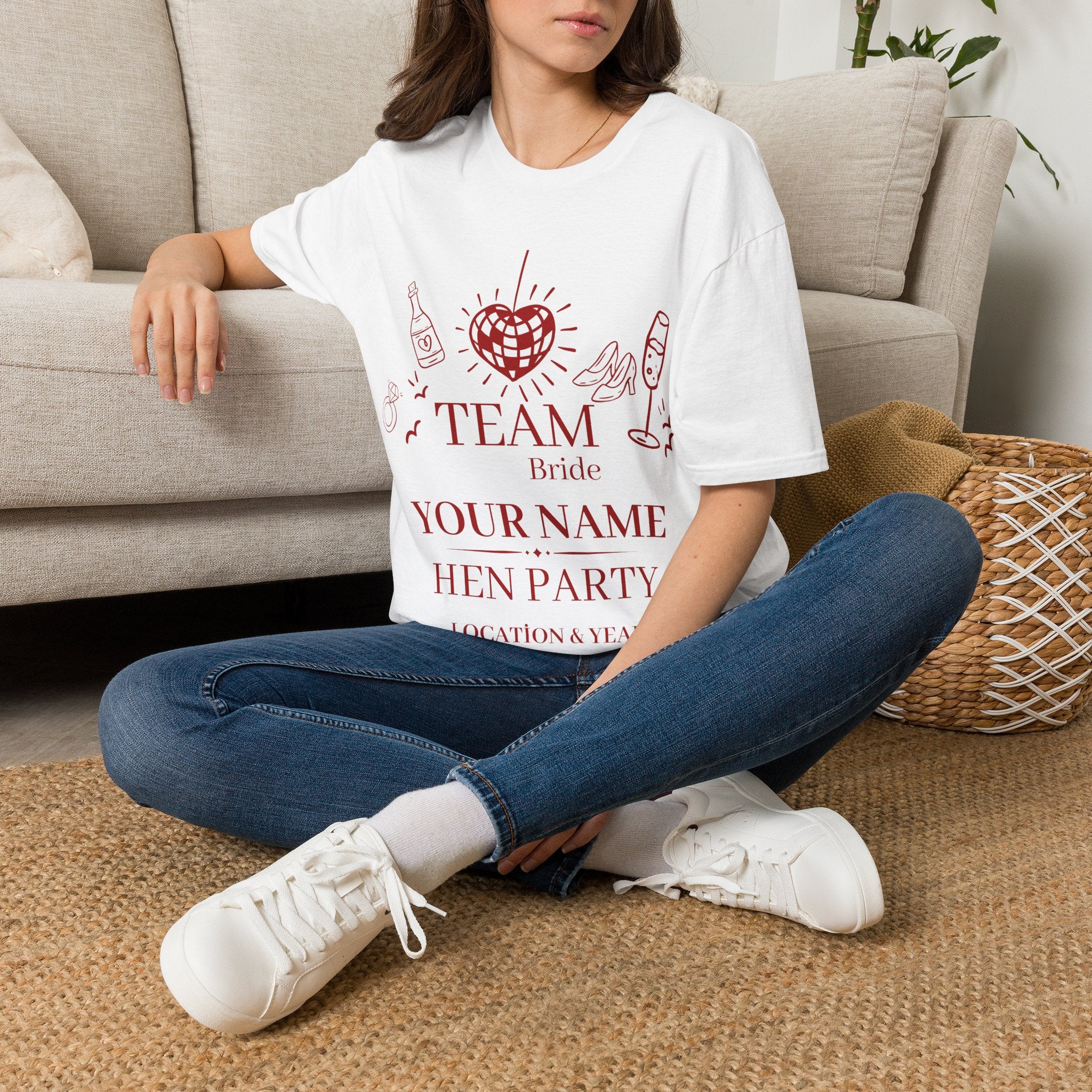 Team Bride Hen Party T‑Shirt — Personalized Bachelorette Shirt