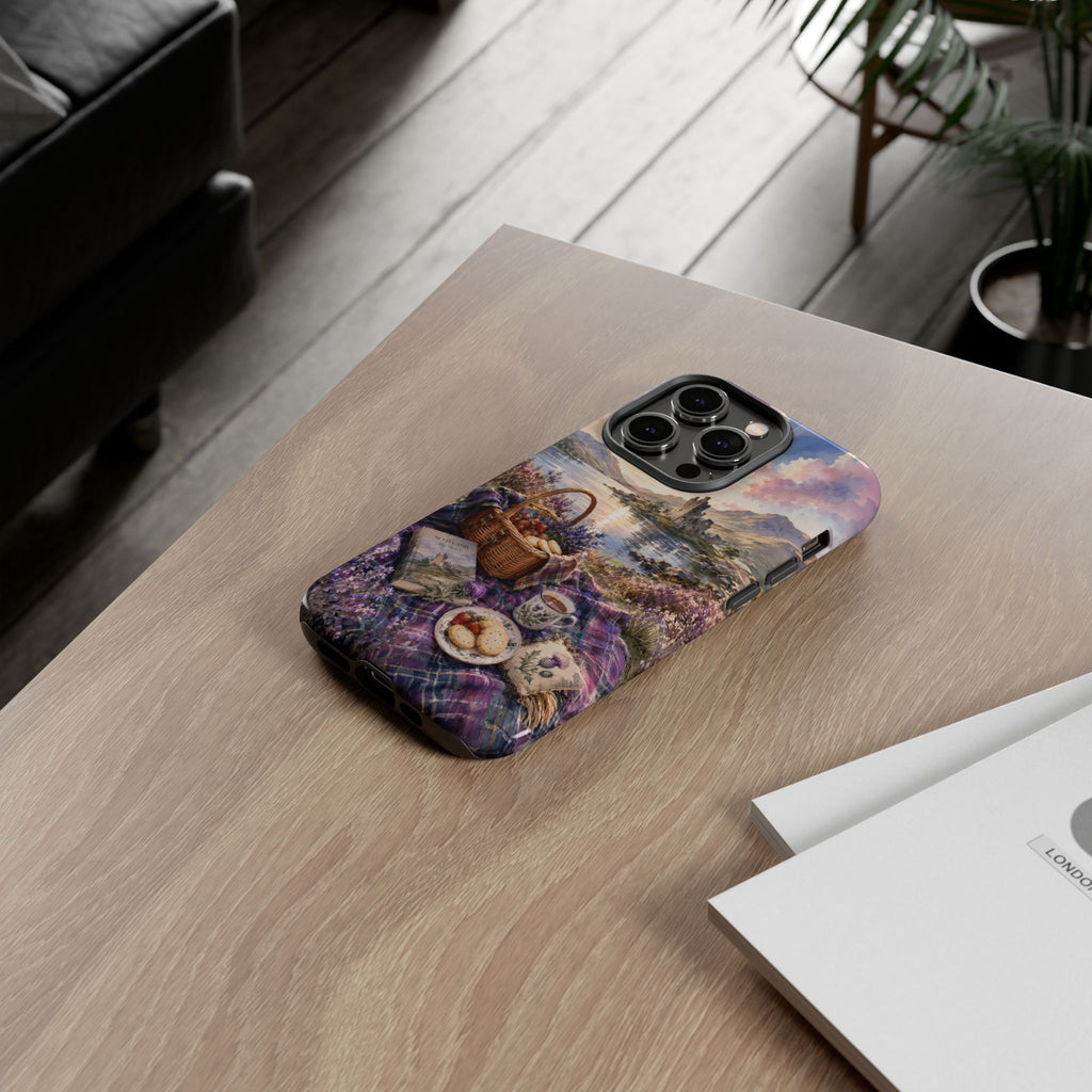 Highland Summer Picnic Phone Case – Scottish Castle & Thistle Art