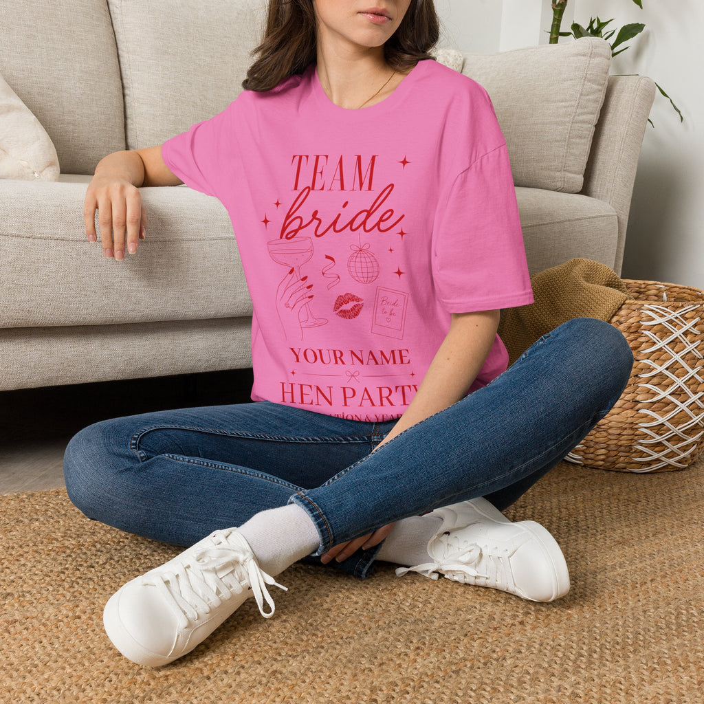 Team Bride T-Shirt — Bachelorette Party Tee (Customizable with Name)