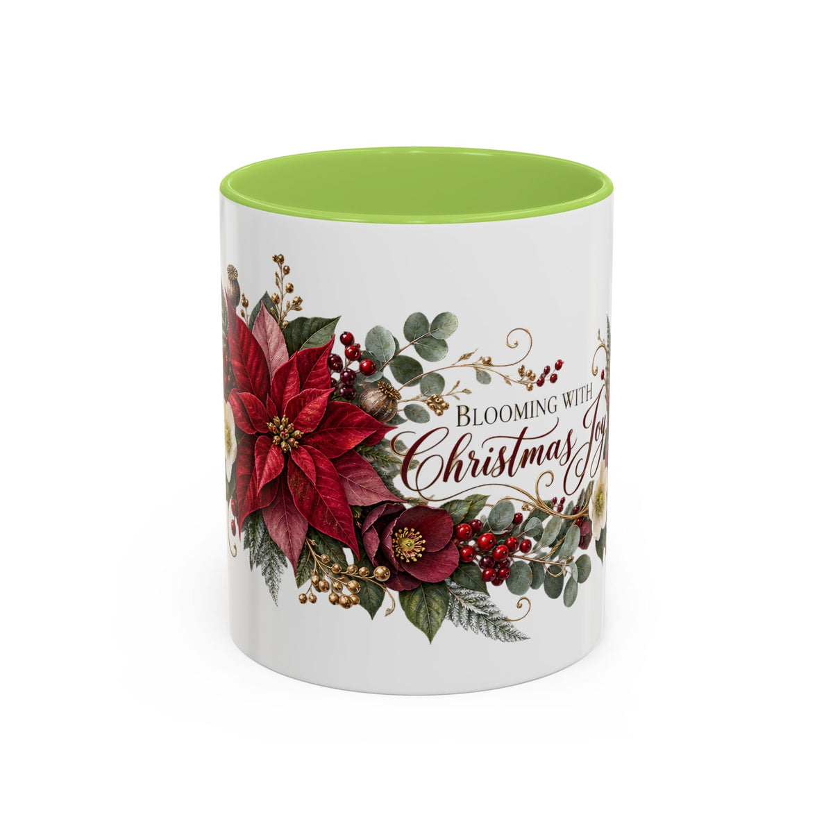 Blooming With Christmas Joy Floral Holiday Coffee Mug